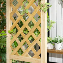 Garden Arbor Arch with Bench for Garden, Backyard, Park, Lawn, Outdoor 3 Seat Wooden Bench with 2-in-1 Design and Two Trellises & Pergola Top for Growing Flowers, Plants