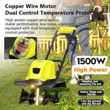 GHRERTX Electric Garden Tiller Rotavator,Cordless Soil Cultivator Scarifiers, 36cm Working Width, 18cm Tilling Depth, Double Handle, 3900rpm Tiller Garden Tools,for Lawn Patch Soil