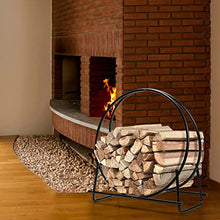 DJVHSRI Firewood Storage Rack Drop-in Wooden Art Round Firewood Rack Fireplace Decorative Firewood Shelf Home Living Room Outdoor,