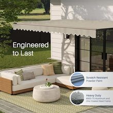 ALEKO Electric Patio Awning Caribbean Black Frame 16x10 Ivory Cream