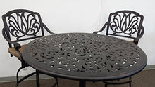 theWorldofpatio Elizabeth 5pc Bar Set Cast Aluminum with Walnut Cushions Antique Bronze