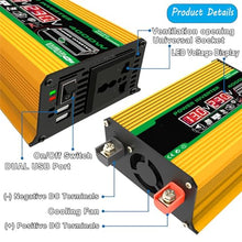 ZXDZTZ 4000W Complete Solar Inverter Kit with 50A Controller and 100W Solar Panel Home Grid System Solar Generator for Home and Outdoor Power System(Yellow,12V-110V)