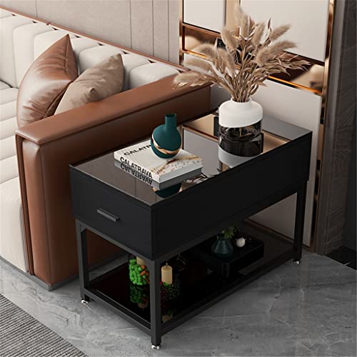 NRFJFOP Sofa Sideboard Side Table Corner Small Coffee Living Room Tempered Glass Armchair