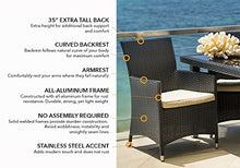 Ohana Outdoor Sectional Sofa and Dining Wicker Patio Furniture Set with Free Patio Cover (18 pc Set/Gray)