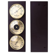 QERTYHKK 3in1 Wall Hanging Thermometer Barometer Hygrometer Weather Station with Wooden Base