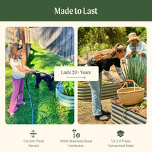 32" Extra Tall Raised Garden Bed Kits, 3.5 x 5 x 2.7ft Raised Planter Box Outdoor, 2 x 6.5 x 2.7ft Deep Root 6 in 1 Modular Metal Raised Beds for Gardening Vegetables Flowers Fruits - Olive Green
