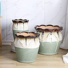 Flower Pots Plant Pots Outside Large Planter for Home & Garden Large Round Barrel Tub Garden Plant Pot Flower Planter with Drainage Holes - for Office, Desk, Indoor Table & Outdoor Garden ( 41cm)