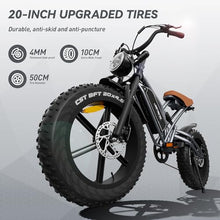 EOSBIKE JANSNO Electric Bike for Adults 20" x 4.0 Fat Tire Electric Bicycle Black