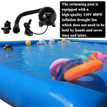HQHAOTWU Inflatable Family Swimming Pool 6x6x0.65m with Blower Blue