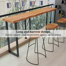 Dalumian Bar Table Solid Wood Narrow Counter Height Table, Rectangular Kitchen Table, High Pub Desk for Narrow Spaces Living Room (No Stools)(100CM)