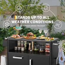 Mobile Outdoor Kitchen Cart - Premium Stainless Steel Prep Table with Single Door & Dual Drawers - Rolling BBQ Station w/ 2 Locking Wheels for Grilling & Serving