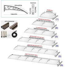 Window Door Awning Canopy,Front Door Canopy Outdoor Canopy Sun Shade Shelter,Thick 0.1in,Quality 100% Shatterproof Transparent Polycarbonate Cover,Sun Protection,142 Size (47"x142")
