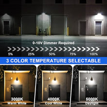 LED Bullet Flood Light 30W/40W/50W Selectable, 3CCT 3000K/4000K/5000K, 0-10V Dim Outdoor Spotlight, IP65 Rated Landscape Security Light with Adjustable Knuckle Mount for Yard, Flag Pole, Wall (8-pack)