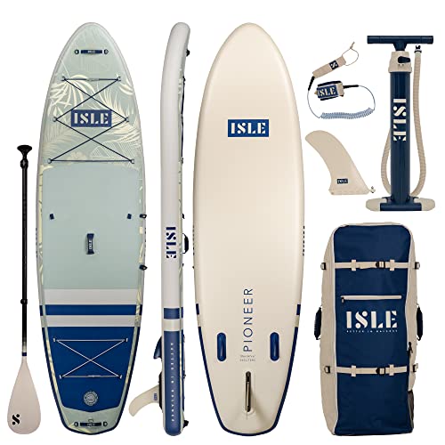 ISLE Surf and SUP Pioneer Inflatable Stand Up Paddle Board Palm/Seafoam