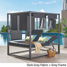 Christopher Knight Home Amos Outdoor Aluminum Daybed with Canopy Dark Grey/Grey Frame