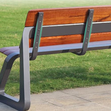 SABALON Patio Furniture Bench Outdoor Bench Stainless Steel Seat Outdoor Community Double Back Garden Bench Square Chair Outdoor Bench