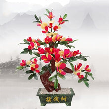 YXIANG56Q Fake Plants Artificial House Plants Decoration Jade Bonsai Chinese Ornament for Balcony Garden Bonsai Tree(Large)