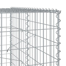 Makastle Gabion Basket with Cover, Rock-Stone Wall with Sturdy Grid for Backyard, Garden, Yard, Rustproof, Weather-Resistant, 393.7x39.4x78.7 in Silver Galvanized Iron