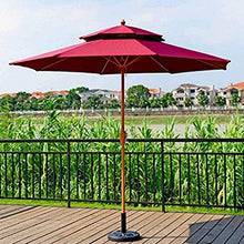 USZWBY Umbrella Outdoor Table Round Portable Parasol Suitable Outdoor Terrace Garden Market Table Umbrella Double-top Windproof and UV-Proof Umbrella with Push Button Tilt and Crank (Winred)