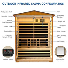 RESTISLAND 3 Person Outdoor Sauna, Low EMF Infrared Sauna, 7-Color Therapy
