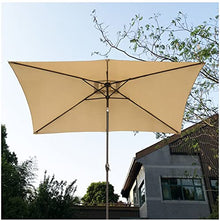 LumaGrove 1.3×2.3m Rectangular Balcony Parasol with Tilt and Crank, Patio Umbrella Outdoor Market Table Umbrella Sun Shade(Brown)