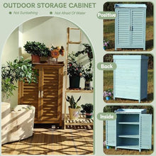 Outdoor Wooden Pot Bench with Double Doors Galvanized Storage Tray Garden Balcony and Backyard Garden Plant Bench