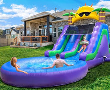 26FT(L) Commercial Grade Water Slide for Adults, (Double Slides) (Heavy Duty Full PVC) (Big Airtight Water Pool), (1100w UL Blower), Inflatable Waterslide for Backyard, Outdoor Blow up Park