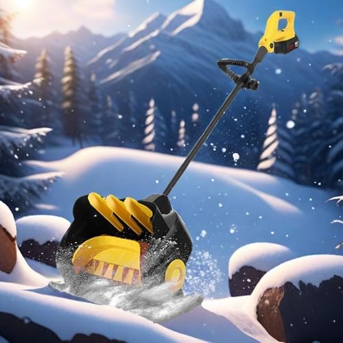 WEIMILOR Cordless Snow Shovel, 21V | 4-Ah Cordless Snow Blower, Battery Snow Blower with Directional Plate & Adjustable Front Handle (4-Ah Battery & Quick Charger Included),2xbattery