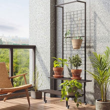 Hanging Plant Stand Indoor 3-Tier Plant Shelves With Bar Metal Plant Rack Flower Pot Stand Plant Stand With High Loading Capacity Planter Shelves With Grid Panel Plant Shelf For Garden Balcony