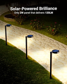 Sunco 60 Pack 2W LED Solar Pathway Walkway Backyard Garden Patio Residential Ambient Decorative Outdoor Light-MD4, 120 Lumens, Selectable CCT 2700K Soft White /4000K Cool White, Dimmable, 3.7V