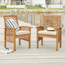 Walker Edison Maui Modern 6-Piece Solid Acacia Wood Outdoor Dining Set Brown