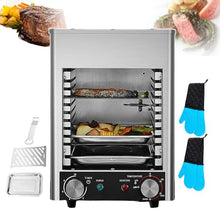 Electric Steak Stove and Teppanyaki Grill for Meat/Vegetables/Fish, Electric Griddles 1700w Commercial Steak Grill, 800℃, with Grill and Tray and 2 One-Piece Gloves,