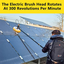 Ostreemaner Photovoltaic Panel Cleaning Brush-Single Head,30cm Diameter Brush Head,40mm Telescopic Rod Diameteradjustable Cleaning Angle/Speed/Water Pressure,Mains Power,7.5M