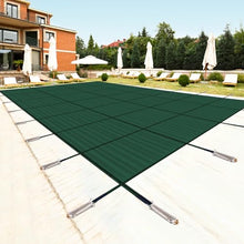 Lynkron Pool Safety Cover for Inground Pools, Heavy-Duty Winter Pool Cover, Rectangle Mesh/Solid Swimming Pool Covers, Triple Stitched for High Strength & UV Protection，Green