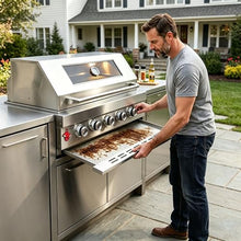 6 Burner Built In Gas Grill Island Head, Stainless Steel 39 Inch Propane Grill with Rear Burner, 72,000 BTUs, 684 SQ In Racks with Dual Fuel Compatibility