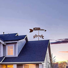 Weathervanee with Roof Mount Metal Weathervane Decoration Black Weather Vane Wind Direction Indicator Kit Metal Bracket Weather Vane for Roof Garden Home Garden Sheds Fence Posts Pergola (Wolves)