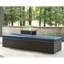 Signature Design by Ashley Grasson Lane Contemporary Chaise Lounge with Cushion Blue