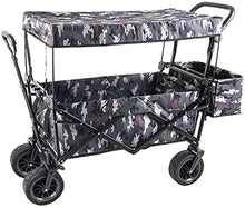 Outdoor Folding Utility Wagon All-Terrain Wheels Garden Wagon Shopping Cart Trolley with Brake Heavy Folding Cart with Roof Load-Bearing 85kg/187lbs (Color : Style 2)