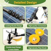 Multifunctional Solar Panel Cleaning Kit - Electric Water Fed Brush, 65cm Double Rotating Head, Extendable Pole, Suitable for Photovoltaic Panels, Windows & Pool Cleaning X1-3.5