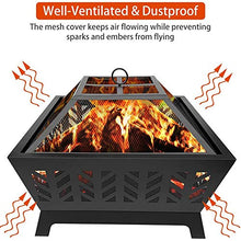 KOMFGT Outdoor Fire Pits,with Fireplace Poker 26 Inch Fire Bowl,Portable Wood Burning Fire Pit