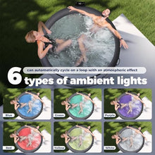 LADECNERHT Inflatable Hot Tub, Blowup Pool Hottub, with 150 Air Jets, Portable Outdoor Water SPA, Heater Pump, Filter Cartridges, Insulated Cover, Ground Cloth, 71" Round, 3-4 Person