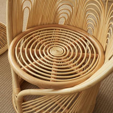 LIAN16PENG Wicker Chairs Vintage Artistic Rattan Chair with High Backrest, Phoenix Tail Design, Rattan Leisure Chair for Outdoor Relaxing on Balcony or Patio Patio Chair