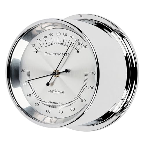 Maximum Comfortminder Humidity & Temperature Instrument - Chrome Case, Silver Dial