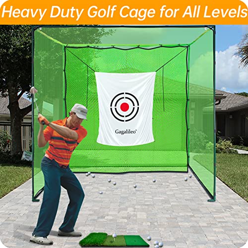 Gagalileo Golf Cage Hitting Net with Target Golf Training Aids Ball Return Net 10x10x10FT New Vision