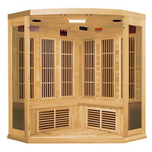 DYNAMIC SAUNAS Maxxus 3 Per Low EMF FAR Infrared Carbon Corner Canadian Hemlock Sauna Natural Finish