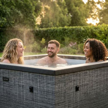 Wave Garda Eco-Foam Hot Tub | Square Energy-Efficient Outdoor Spa with 70 Bubble Jets, Built-in Heater, WiFi App Control and Insulated Cover | Flint Gray | 4 Person | Standard