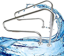 MSHOSAC Sturdy Pool Safety Handrails Pool Rail Pool Railing Handrail Swimming Pool Hand Rails 2 PCS,Premium 304 Stainless Steel Pool Safety Handrails for Inground Pool Entry - Easy Mount