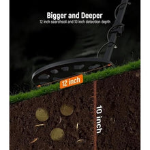 FENOKD Metal Detector, Metal Detector 10 Sensitivity 6 Professional Modes 12" Waterproof Coil 9 Type Metals Gold Detector