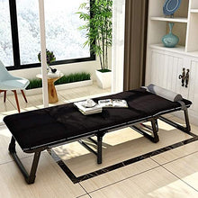 P77MENGFEI Folding Bed Folding Camping Cot Portable Chaise Lounges Folding Bed for Indoor Office Balcony Patio Garden Beach Camping Picnic Beach (Color : Black Size : 192X68X30.5CM)