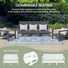 WestinTrends Avalon Outdoor Patio HDPE Deep Seating Sectional Loveseat Gray